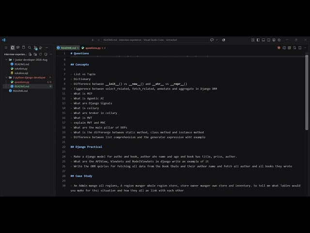 Python Django Developer Interview Experience | junior developer