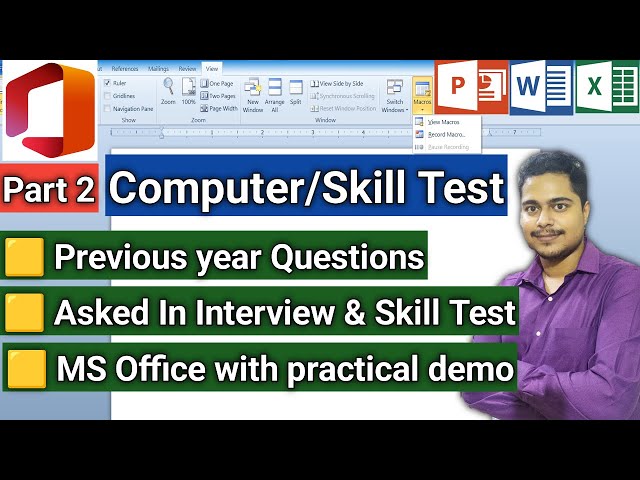 Computer Skill Test MCQ with practical demonstration for CPT & Interviews