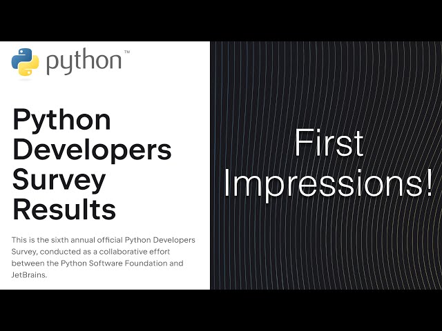 Python Expert Reacts to PSF Dev Survey Results (2023)