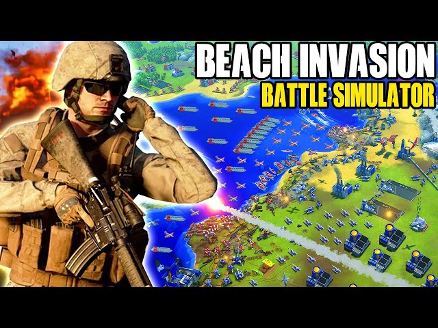 Brutal WW3 BATTLE SIMULATOR has Insane BEACH INVASIONS Defenses...