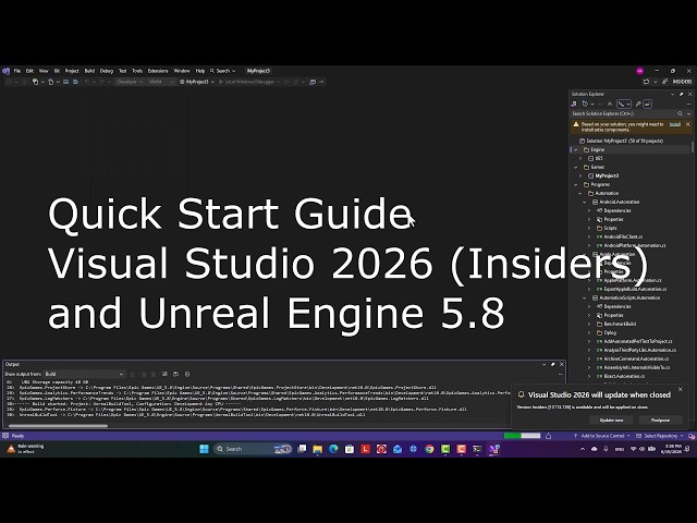 Quick Start Guide to Creating A C++ Project in Unreal Engine 5.8 with Visual Studio 2026 (Insiders)