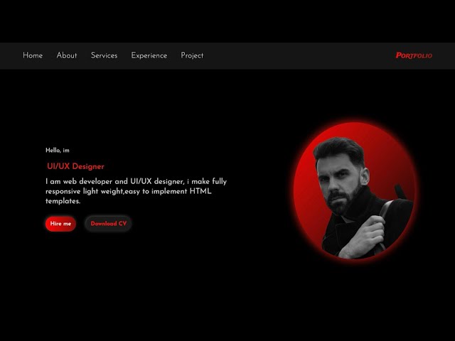 Responsive Portfolio Website Using HTML, CSS, and JavaScript for Beginners