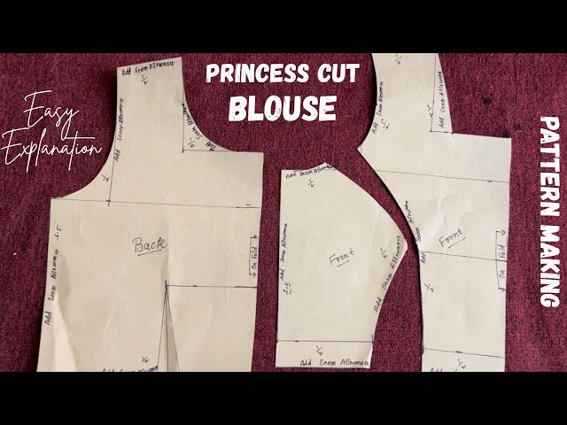 Princess Cut Blouse Pattern Making Tutorial||Step by Step Easy explaination||Eid Outfit Part -1