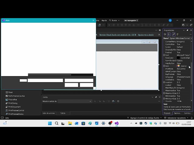 tutorial de como crear un navegador web en Visual Studio 2026