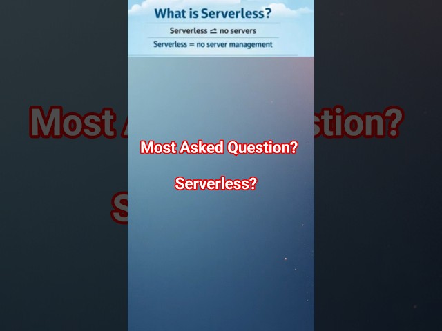 Serverless Explained ! 💻 Pay Only When Code Runs ⚡#Serverless #CloudComputing #awslambda  #cloud