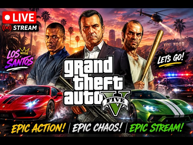 🔴 LIVE 24/7 | GTA 5 Realistic Driving 🚗 | Relaxing Engine Sounds | No Commentary | 1080p 60FPS