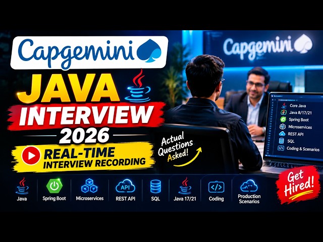 Capgemini Java Interview 2026 🔥 Real-Time Interview Recording | Actual Java + Spring Boot Questions