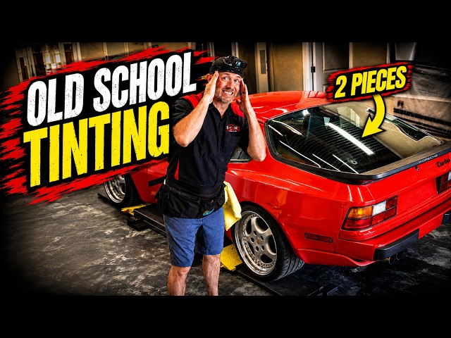How to Tint a Difficult Rear Window in 2 Pieces   Porsche 944 Window Tint Tutorial