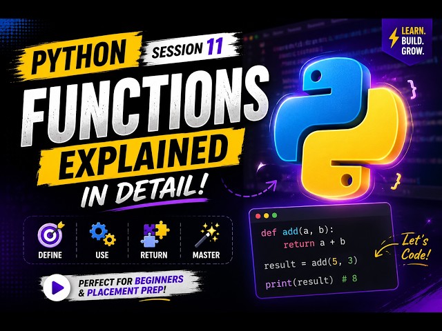 Python Functions with practical example Explained in tamil | Python Tutorial | Session 11