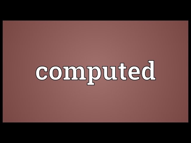 Computed Meaning