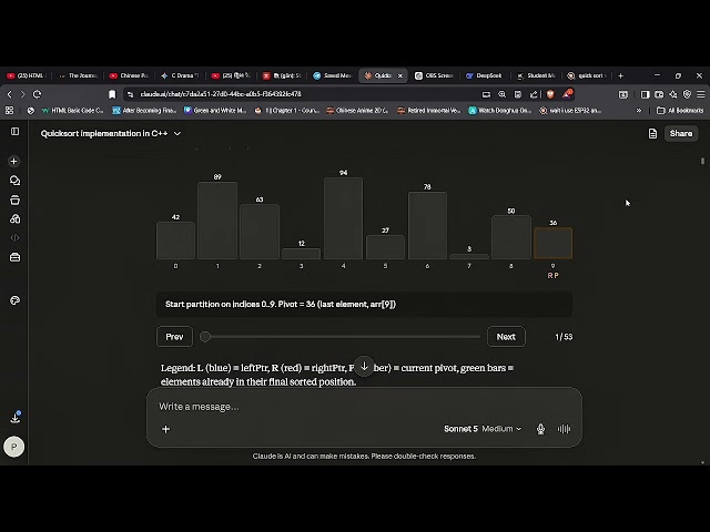 Quick sort using Recursion function 