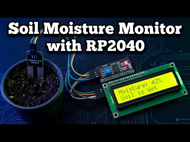 Waveshare RP2040 Zero Capacitive Soil Moisture Sensor Monitor