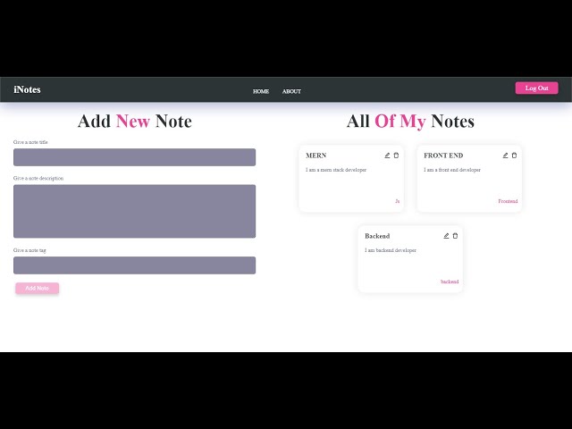 Full Stack MERN Project - Online Notebook App | MongoDB, Express, React, Node