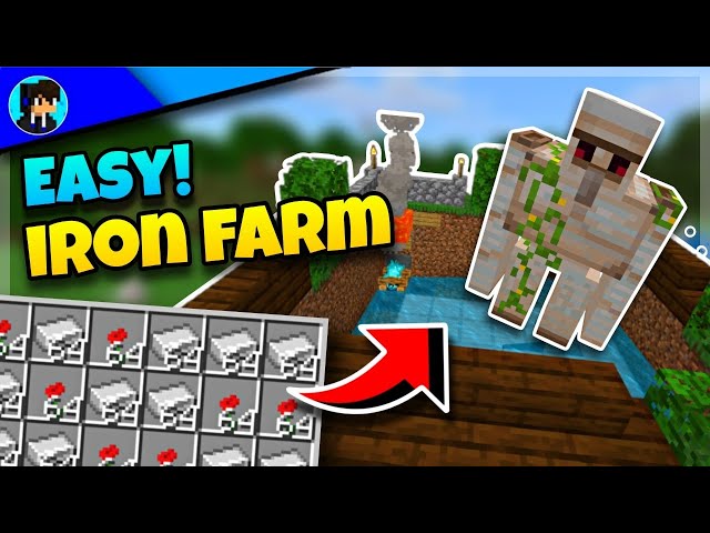 How to Build the EASIEST IRON FARM In Minecraft Bedrock 1.21!