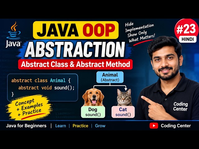 Abstraction in Java in Hindi | Abstract Class & Abstract Method Explained | Java Course #23
