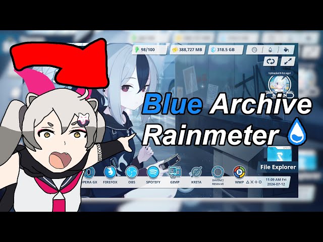 How to make your Windows desktop look like Blue Archive using Rainmeter