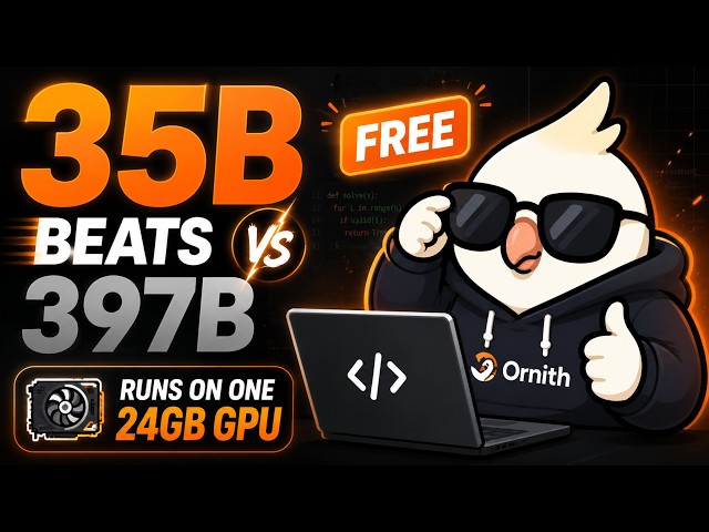 ORNITH 1.5: THIS FREE 35B BEATS A 397B AT CODING — AND RUNS ON ONE 24GB GPU LOCALLY