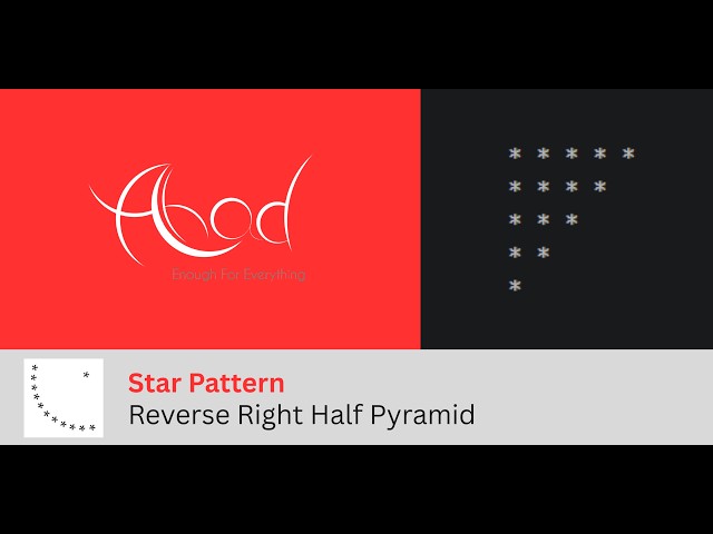Star Pattern : Reverse Right Half Pyramid | Java