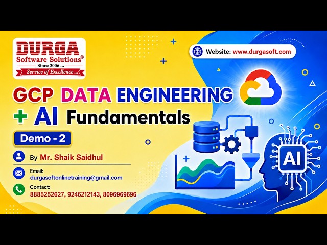 GCP DATA ENGINEERING + AI Fundamentals tutorials || Demo - 1 || by Mr. Shaik Saidhul