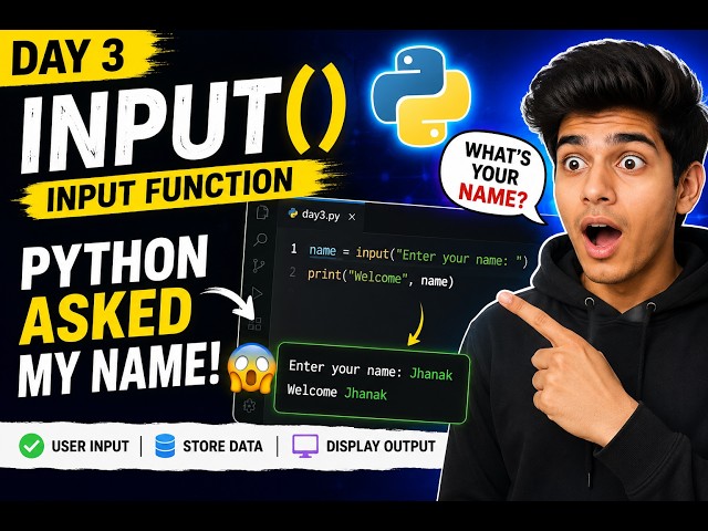 Can Python Remember My Name? 🤯 | Input Function in Python | Day 3🚀