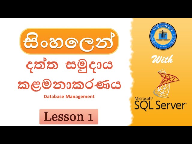 Database Sinhala Lesson 1 - Introduction to databse