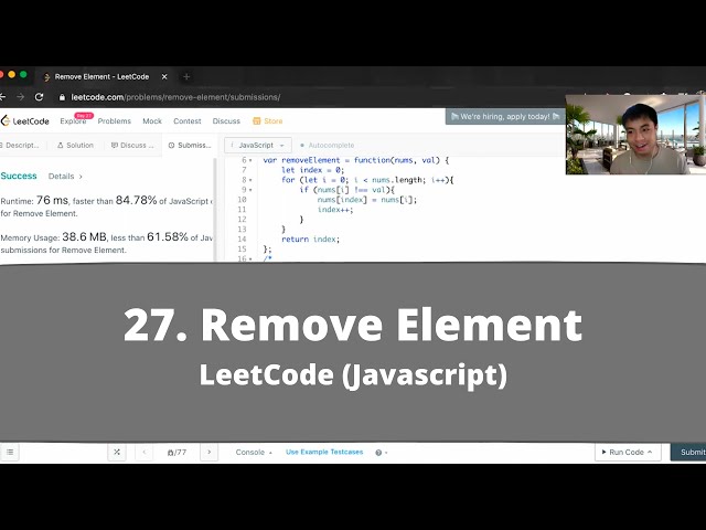 How to Solve "27 Remove Element" on LeetCode? - Javascript