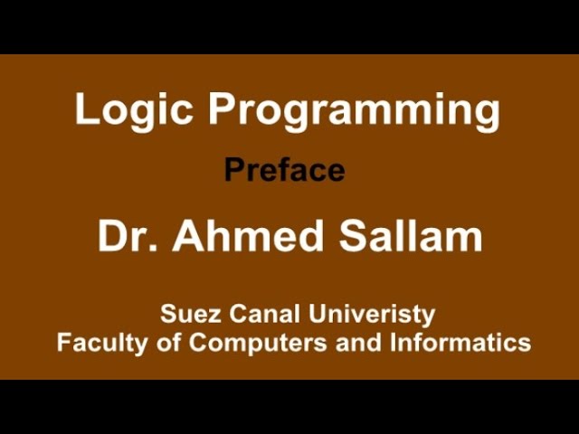 Logic Programming - Prolog - برمجة منطقية - Preface