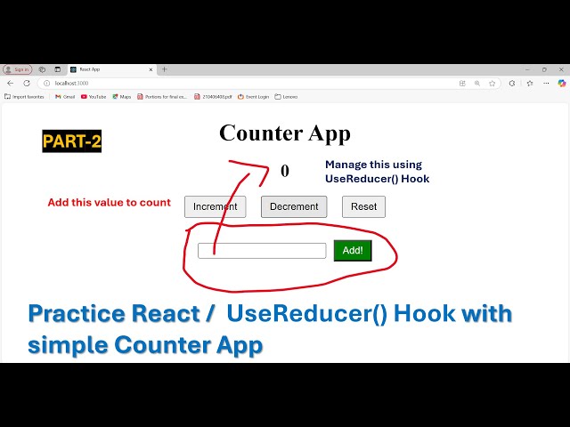 How to Handle input box with React JS using useReducer hook | Part 2 #bharathedutech