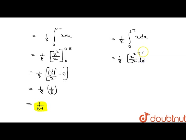 The following is the p.d.f of continuous random variable X. `f(x) = (x)/(8), 0 lt x lt 4`