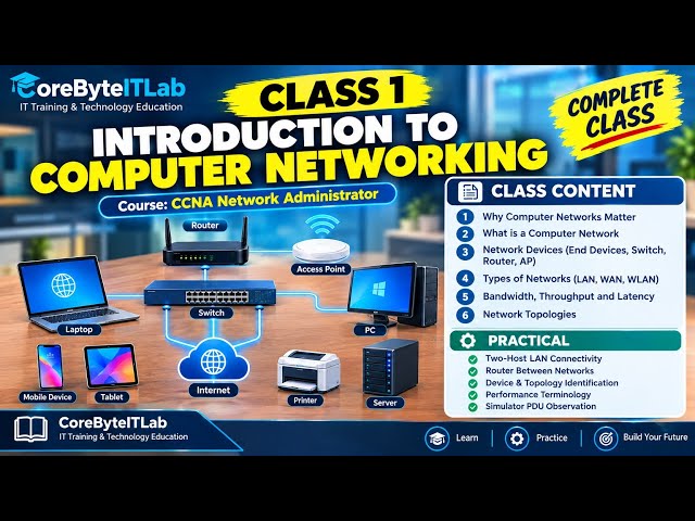 9.1.1 CCNA Network Administrator Class 1 | Introduction to Computer Networking | Lab& Practical Exam