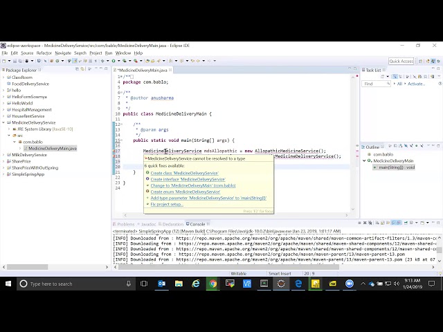 Creating an Interface Based Dummy Medicine Delivery Service in Java