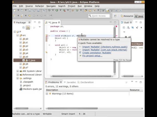 The prototype of an Eclipse Quick Fix for the type qualifier of a method parameter