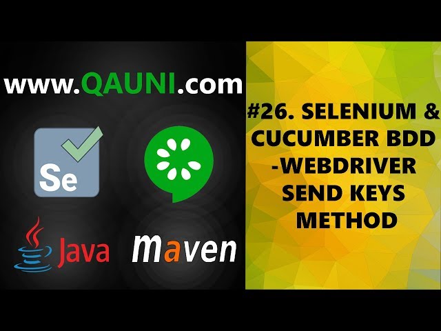 Selenium & Cucumber BDD – Tutorial 26/32: WebDriver Send Keys Method