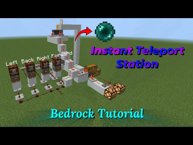 Tutorial de estación de teletransporte instantáneo en Bedrock (sin TNT ni cargas de viento) tecno...