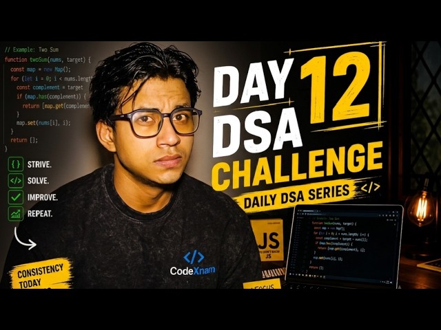 🔴 LIVE: Day 12 DSA Challenge | Coding & Solving DSA Problems | Road to Tech Job