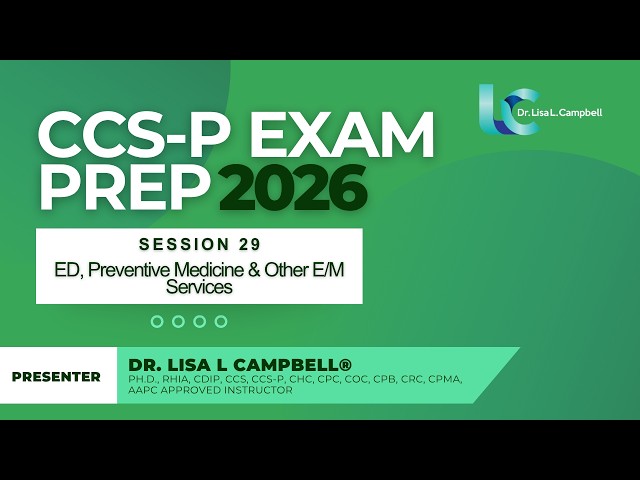 CCS-P Exam Prep | Session 29: Emergency Department, Preventive Medicine & Other E/M Services