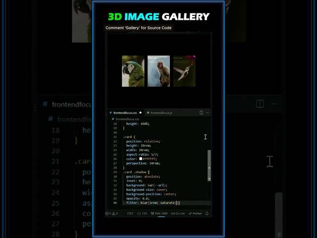3D Image Gallery with CSS & JavaScript 🔥 | Interactive Hover Effect
