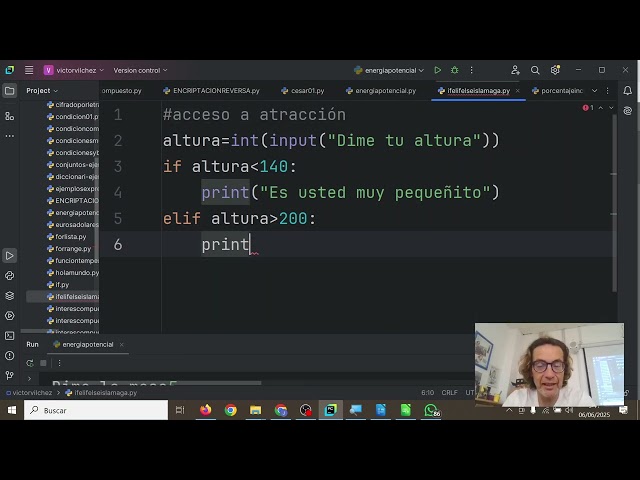 Condiciones dobles if elif else Programación Python Pycharm Programación CYR 3ESO IES Monterroso
