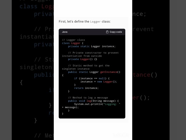 singleton design pattern #shorts #java #programming #designpatterns