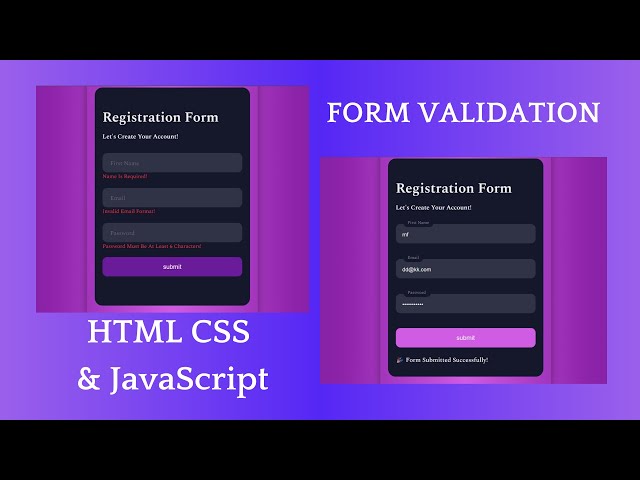 Signup with HTML, CSS, JavaScript - Form Validation