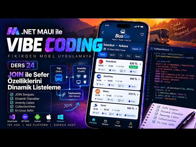 Vibe Coding with .NET MAUI #24 | From Idea to Mobile App ~ Listing Trip Features with Join