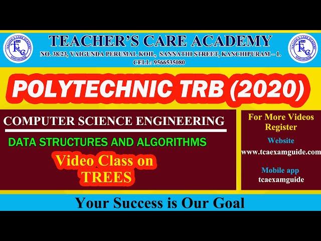 POLYTECHNIC TRB 2020 : CSE - DATA STRUCTURES AND ALGORITHMS (TREES)