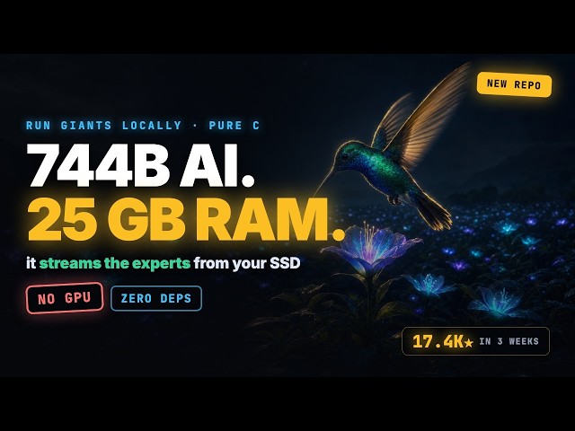 Colibri: Run a 744B AI Model on 25GB of RAM — No GPU, Pure C