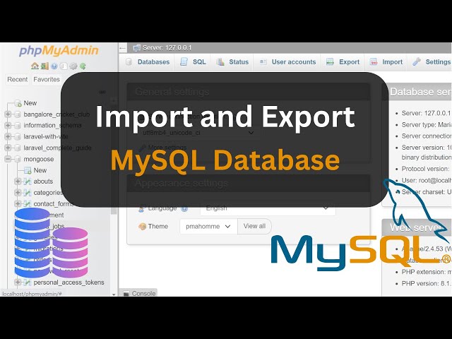 How to Import and Export MySQL Database from phpMyAdmin | MySQL Database Export and Import