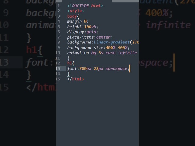 MOVING GRADIENT BACKGROUND | HTML CSS #html #css