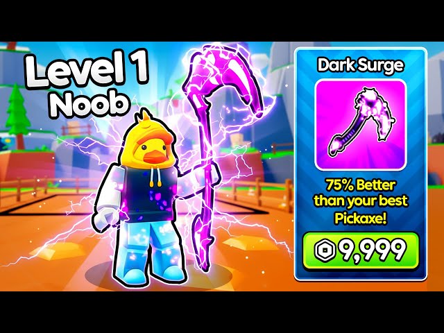 Starting Over as a NOOB with BEST Pickaxe in Roblox Pickaxe Simulator!