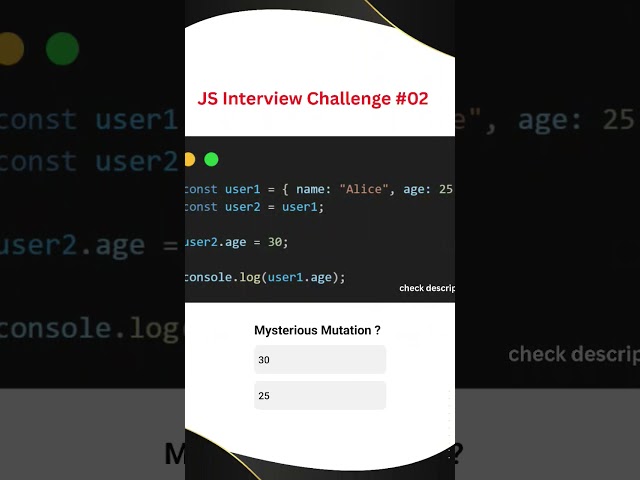 Object Reference Mystery #02 #shorts #ytshorts #javascript