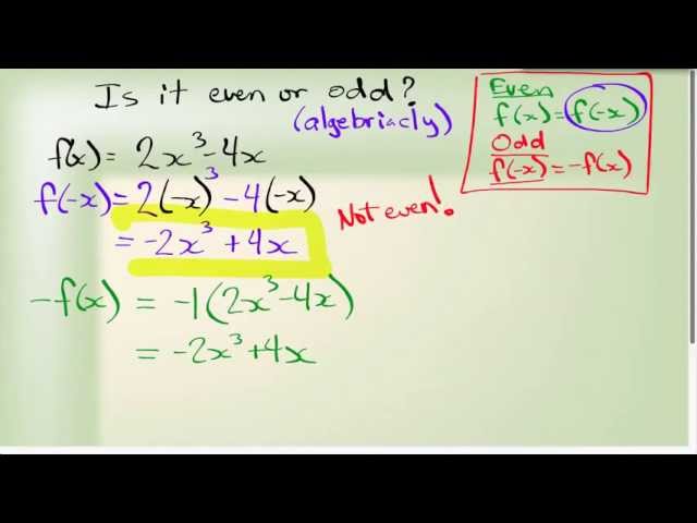 Function Characteristics - Even and Odd Functions