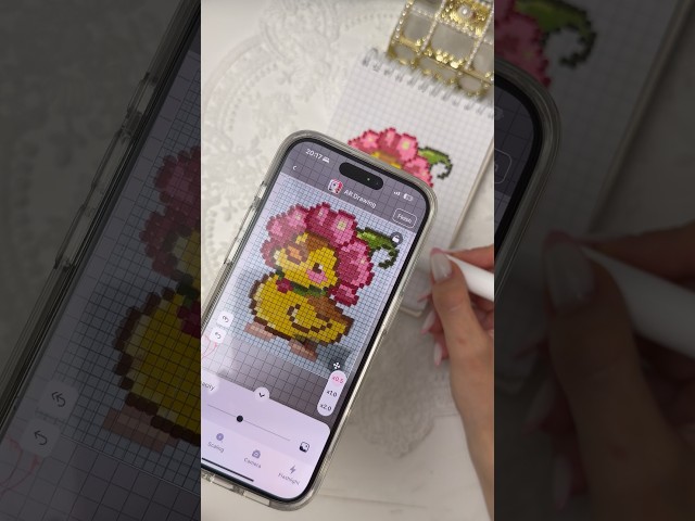 Making cute duck with beads on my DIY loom🐥🌸#beading #tutorial #asmr #victorianismart #ardrawing