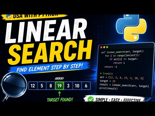 Linear search in python || 30 Seconds me smjho